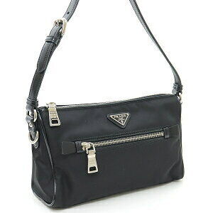 Prada Saffiano shoulder black bag nylon Tessuto leather